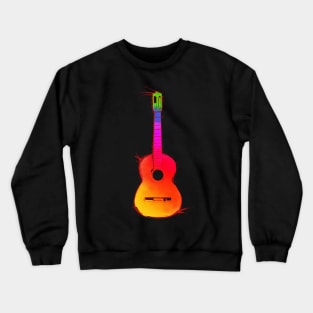 rainbow colored guitar Crewneck Sweatshirt